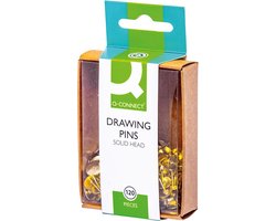 Q-CONNECT punaises, 10 doosjes van 120 stuks, messing