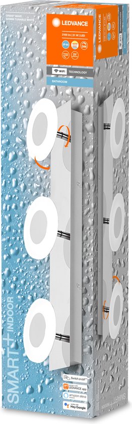 Plafonnier Ledvance Salle De Bain WiFi IP44 - Chromé, 18W, 56cm, Variable Blanc 3000-6500K