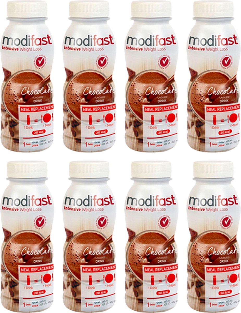 Goedkoopste Modifast | Drinkmaaltijd | Chocolade | 8 Stuks | 8 x 236 ml