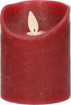 1x Bordeaux rode LED kaarsen / stompkaarsen 10 cm - Luxe kaarsen op batterijen met bewegende vlam