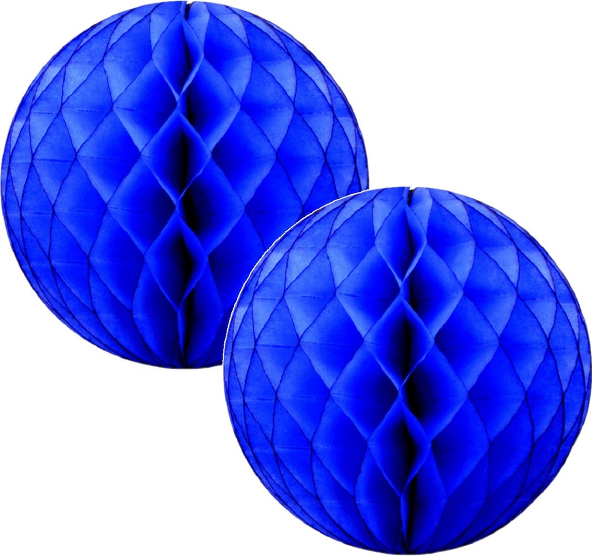 8x Papieren kerstballen donkerblauw 10 cm Kerstversiering - Kerstboomversiering - Kerstballen van papier
