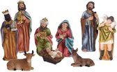 9x Kerststal kerstbeelden - kerststal figuren