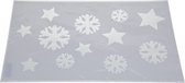Kerst raamsjablonen sneeuwvlokken/sterren plaatjes 54 cm - Raamdecoratie Kerst - Sneeuwspray sjabloon