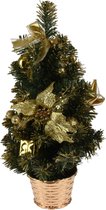 Kunstboom/kunst kerstboom met kerstversiering 40 cm - Kunst kerstboompjes/kunstboompjes - Kerstversiering