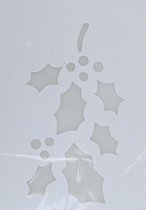 Modèles de fenêtre de Noël photos branches de houx 35 cm - Décoration de fenêtre Noël - Modèle de jet de neige