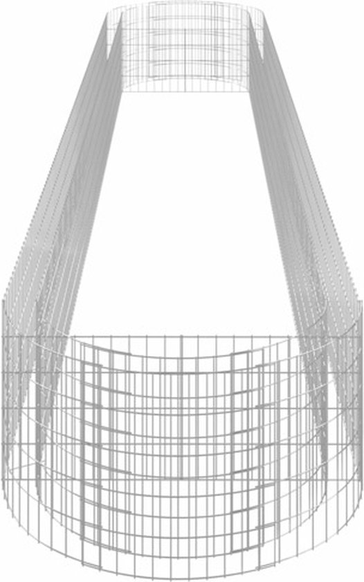 vidaXL - Gabion - plantenbak - verhoogd - 600x100x50 - cm - gegalvaniseerd - ijzer