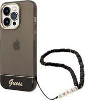 Coque Guess pour iPhone 14 Pro Max - Coque arrière - Transparente - avec cordon - Zwart