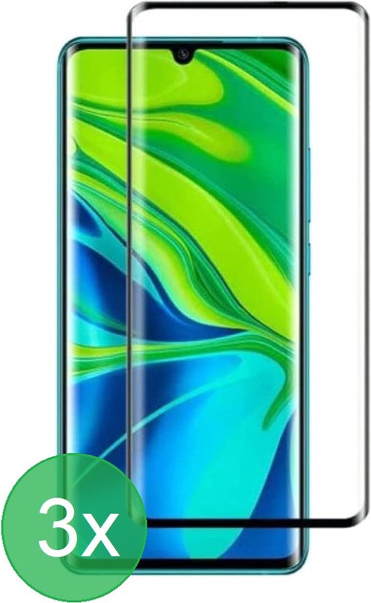 Screenprotector Geschikt voor: Xiaomi Mi Note 10 / Mi Note 10 Pro Full 3x - screen protector - volledige glas - bescherming - beschermglas - ZT Accessoires