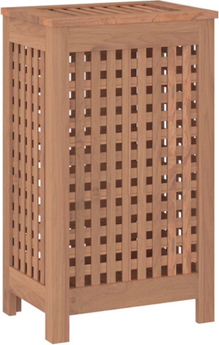 Goedkoopste vidaXL - Wasmand - 35x25x60 - cm - massief - teakhout