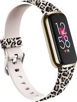 By Qubix - Geschikt voor fitbit luxe bandje - Sportbandje met print - Maat: Large - Luipaard Smartwatchbandje horlogeband polsband Armband Strap Band