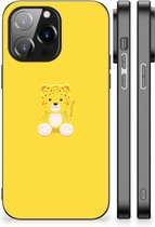 Telefoon Hoesje iPhone 14 Pro Max Hippe Hoesjes met Zwarte rand Baby Leopard