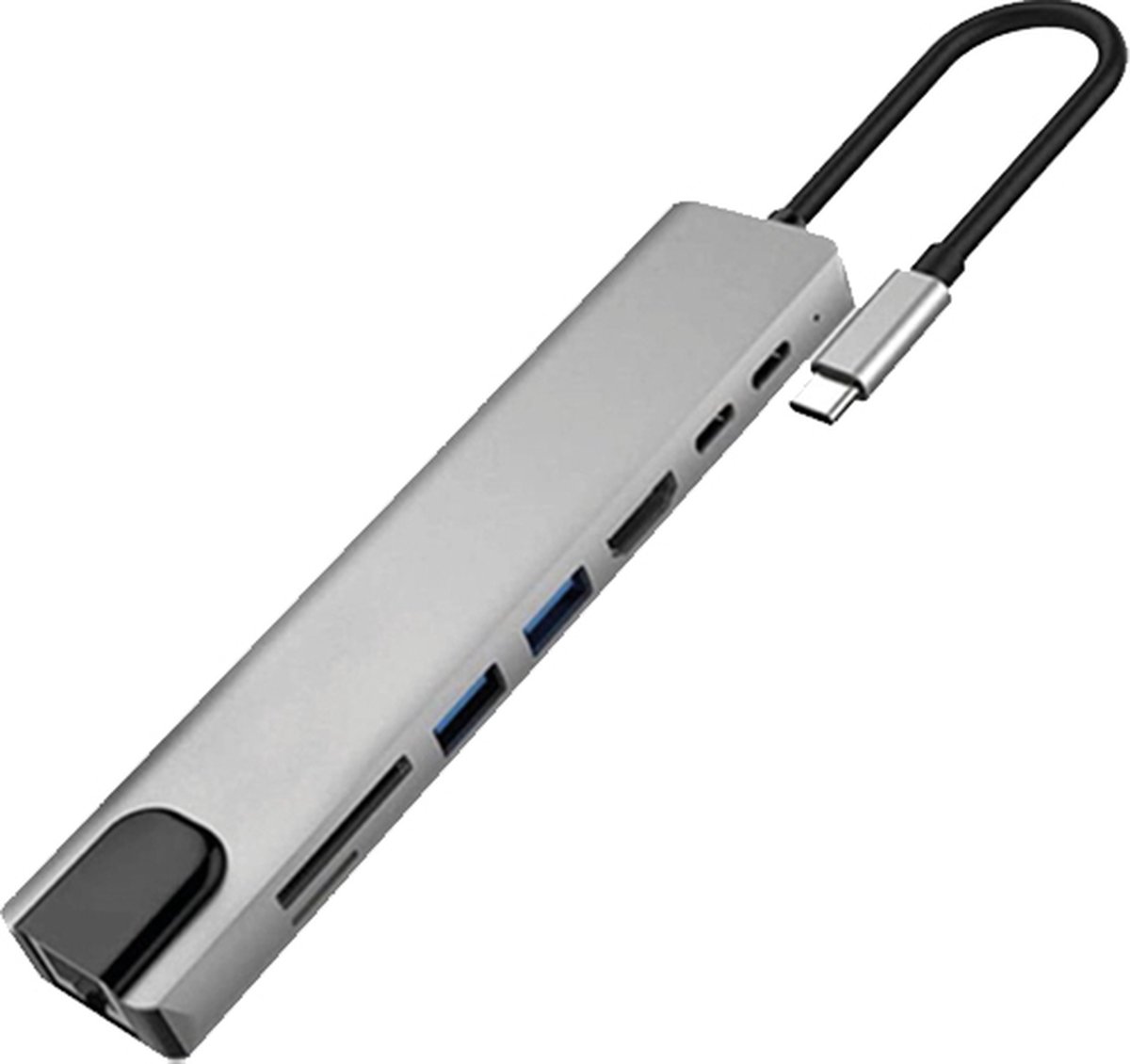 8-in-1 USB C Hub - 2x USB 3.0 - 4K UHD HDMI - Ethernet - Adapter