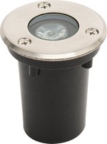 LED Grondspot - Aruz - Inbouw Rond - 1W - Waterdicht IP67 - Natuurlijk Wit 4000K - Rond - Mat Chroom - RVS