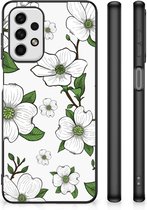 Smartphone Hoesje Geschikt voor Samsung Galaxy A23 Trendy Telefoonhoesjes met Zwarte rand Dogwood Flowers
