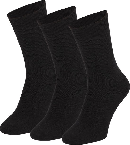Apollo - Thermo sokken - Zwart - 3-Pack - Maat 43/46 - Warme sokken - Thermosokken heren - Thermosokken dames