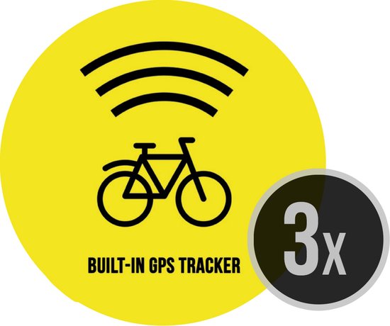 Foto: Fiets sticker built in gps tracker 4 5 cm 3 stuks anti diefstal dieven ontmoedigen ronde stickers opvallend geel weerbestendig velo beveiliging fietsen