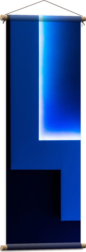 Textielposter - Verschillende Tinten Blauwe Vakken - 40x120 cm Foto op Textiel
