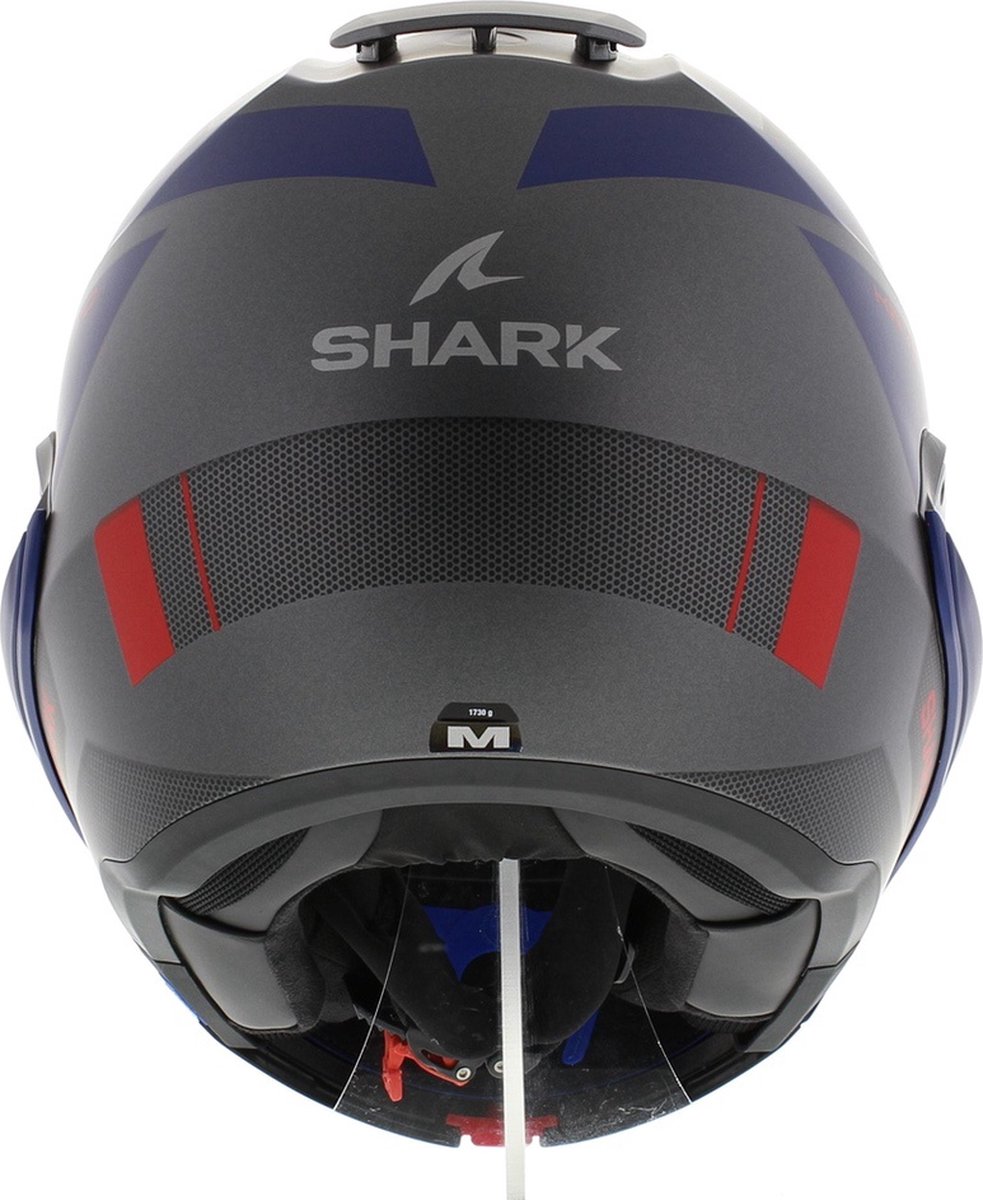 Shark Evo ES Kryd Mat Antraciet Blauw Rood ABR Systeemhelm - Maat XS - Helm – foto 4