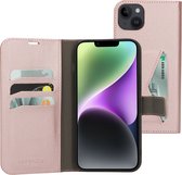 Mobiparts hoesje geschikt voor Apple iPhone 14 Plus - Wallet/Boekhoesje - Eco Leer - Magneet Sluiting - Opberg vakken - Roze