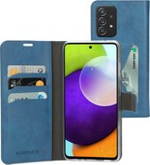 Mobiparts hoesje geschikt voor Samsung Galaxy A52/A52 5G/A52s 5G - Wallet/Boekhoesje - Eco Leer - Magneet Sluiting - Opberg vakken - Blauw