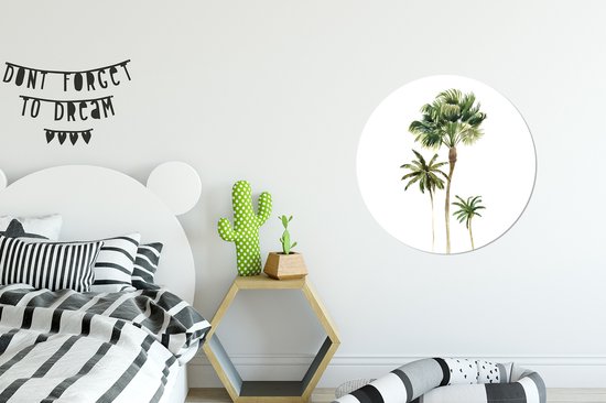 WallCircle - Stickers muraux - Cercle de papier peint - Jungle - Arbre - Vert - 50x50 cm - Cercle mural - Autocollant - Autocollant papier peint rond