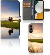 Smartphone Hoesje Geschikt voor Samsung Galaxy A34 Flip Case Koe
