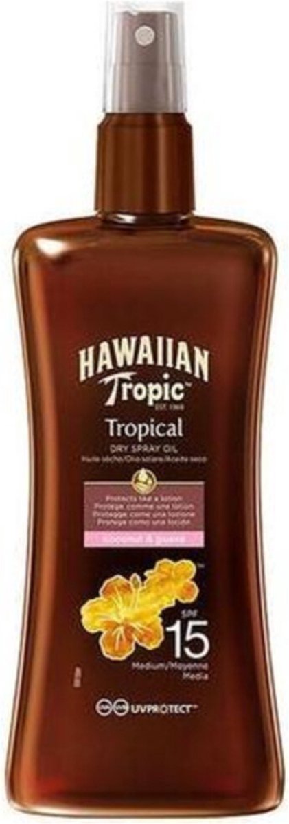 Hawaiian Tropic Zonneolie Protective Dry Spray SPF 15 200 ml - 6x 200 ml - Voordeelverpakking