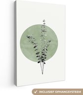 Canvas Schilderij Groen - Planten - Natuur - Abstract - 20x30 cm - Wanddecoratie