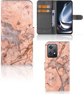 Wallet Book Case OnePlus Nord CE 2 Lite Telefoon Hoesje Marmer Oranje