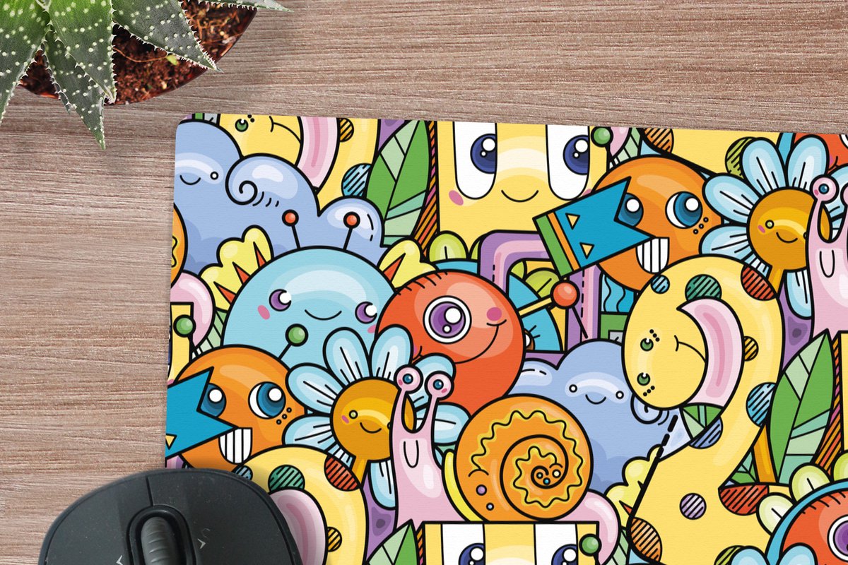 Muismat XXL 50x50 cm - Bureau onderlegger - Bureau mat Design - Dieren - Bloemen - Grappig - Jongen - Meisje - Bureaumat - Gaming mousepad xl - Bureaulegger groot - Computer deskmat