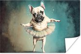 Poster - Hond - Rok - Ballet - Portret - Abstract - Muurposter - 30x20 cm - Wanddecoratie - Muurdecoratie