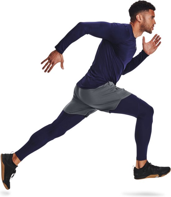 Under Armour UA CG Armour Leggings-BLU Heren Sportlegging - Midnight Navy - Wit — afbeelding 5