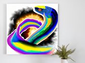 Electric Rainbow Eel kunst - 30x30 centimeter op Canvas | Foto op Canvas - wanddecoratie