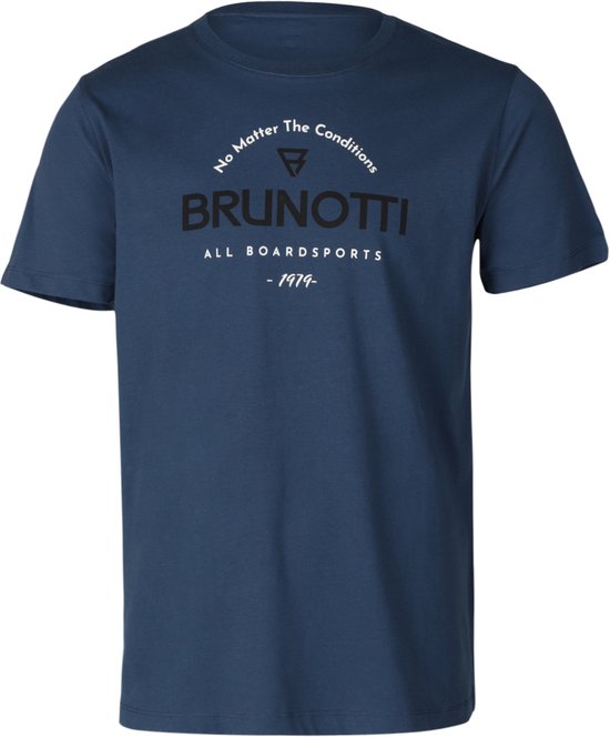 Brunotti Jahn-Logoround Heren T-shirt | Blauw - XL