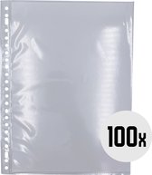 DULA Showtassen - Insteekhoezen - 100 stuks - Glashelder - A4 - 23 gaten - Showtas PP