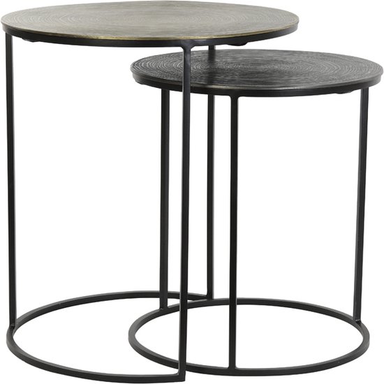 Light & Living - Table d'appoint PRIMO - Ø49x52cm - Bronze - Set de 2
