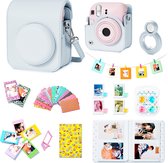Complete Accessoires Set geschikt voor Fujifilm Instax Mini 12 - Case - Camera Tas - Hoesje - Filters - Fotoboek - Fotoalbum en meer - Clay White