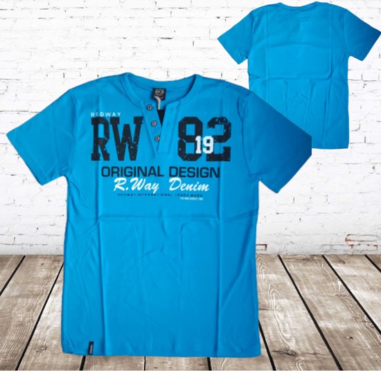 Blauw t-shirt RW -Violento-M-t-shirts heren | bol.com