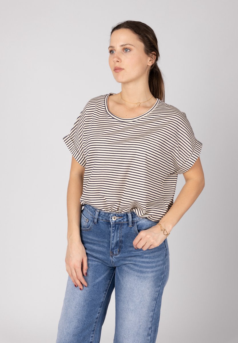 Wearable Stories T-shirt Gloria Navy Stripes - S/M