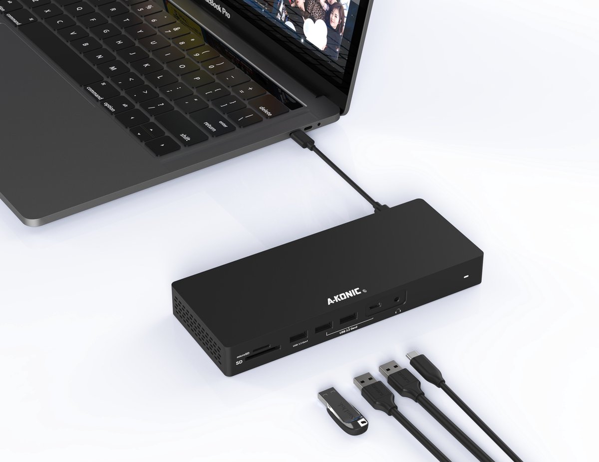 AKONIC USBC Laptop Docking Station met Dual 4K Display HDMI