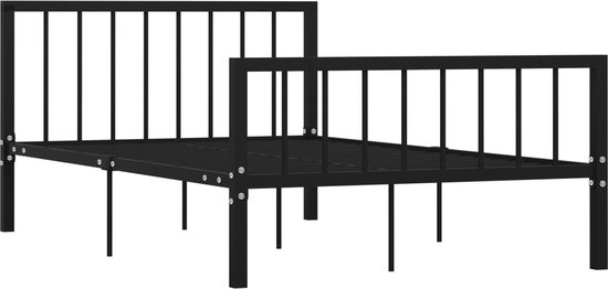 Zwart Vintage Bruin Bed HOMERECOMMEND Bedframe – Metaal En Hout, 120x200 Cm, Zwart Met Lattenbodem Anywhere Bed