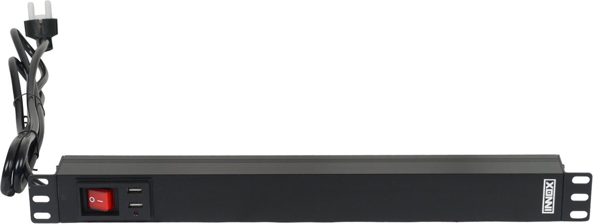 Innox RPD R8F-FS-USB 19 inch stroomverdeler met USB penaarde