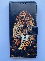 Samsung Galaxy A50 boekhoesje met luipaard print - portemonnee hoesje met kaarthouder en magneetsluiting