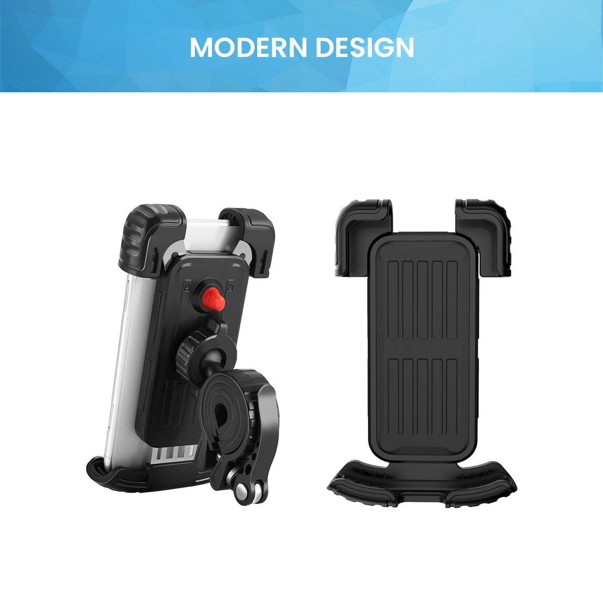 YONO Telefoonhouder met Safety Lock - Motor - Scooter - Brommer - Fiets - GSM Houder - Zwart – foto 3