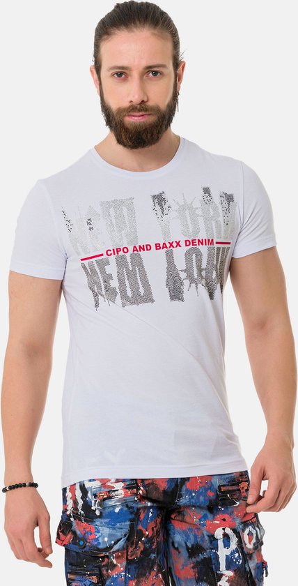 T-shirt Cipo & Baxx 'Highway To Love' - Taille L - Occasion En Très Bon état - Coupe Figurbetont