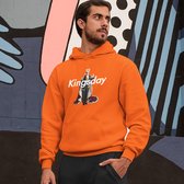 Oranje Koningsdag Hoodie Willem Alexander Kingsday - Maat XL - Uniseks Pasvorm - Oranje Feestkleding