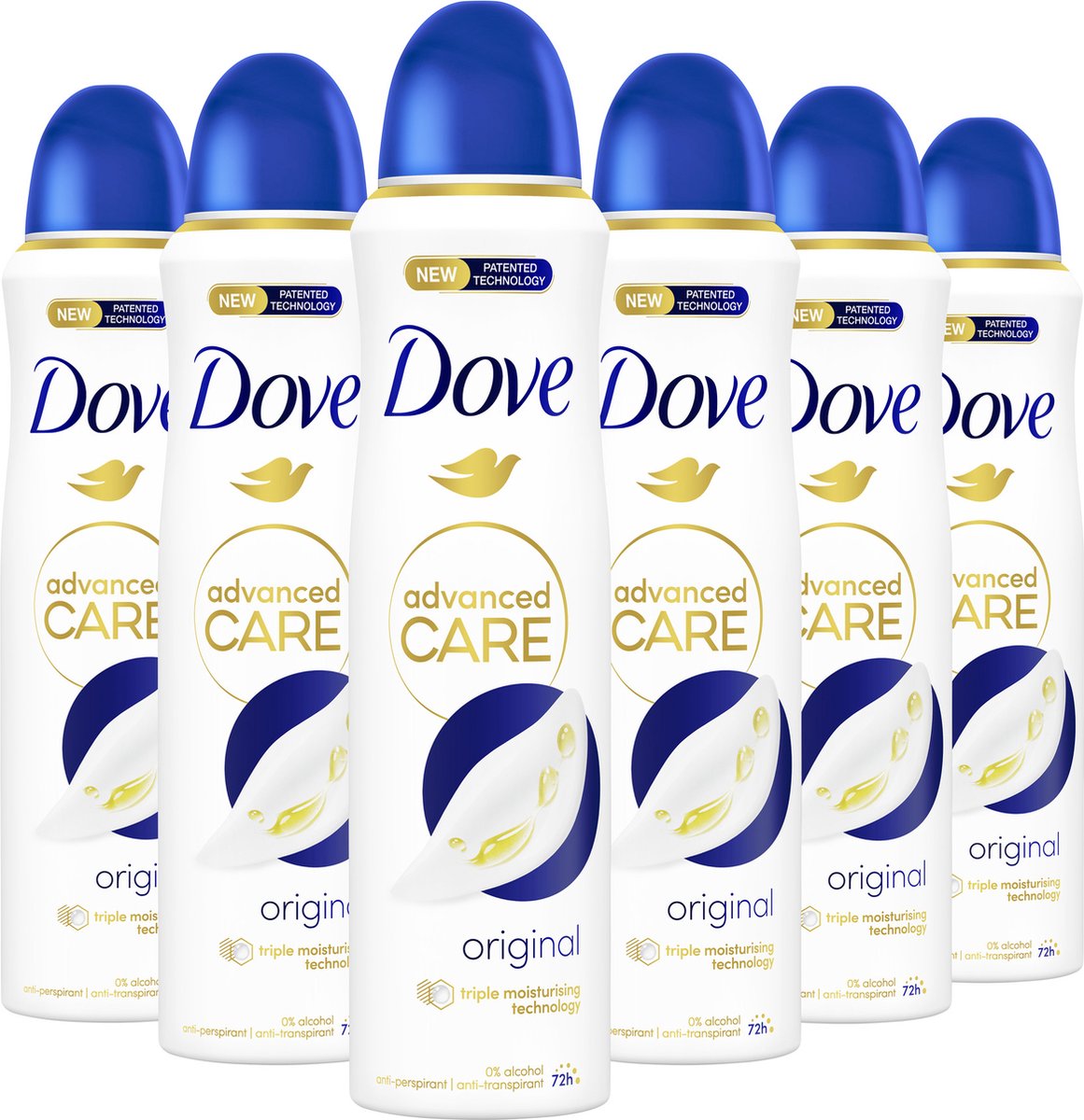 Dove Advanced Care Original Anti-Transpirant Deodorant Spray - 6 x 150 ml - Voordeelverpakking