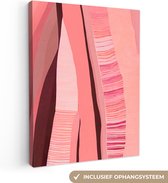 Canvas Schilderij Abstract - Roze - Vormen - Pastel - 90x120 cm - Wanddecoratie