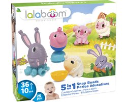 foto van Lalaboom Educatieve Kralen en Boerderijdieren Schaap Varken en Konijn - 25 Stuks