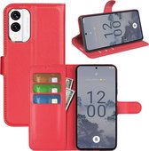 Nokia X30 Hoesje - MobyDefend Kunstleren Wallet Book Case (Sluiting Voorkant) - Rood - GSM Hoesje - Telefoonhoesje Geschikt Voor Nokia X30